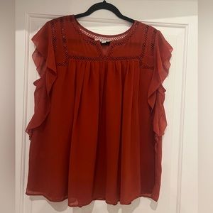 LOFT, size M Burnt Orange flowy shirt